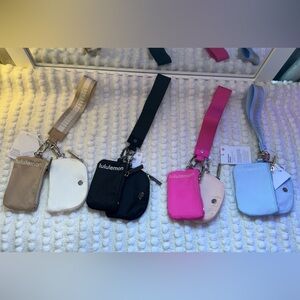 Lululemon Dual pouch wristlets - Tan, White, Black, Pink, Blue